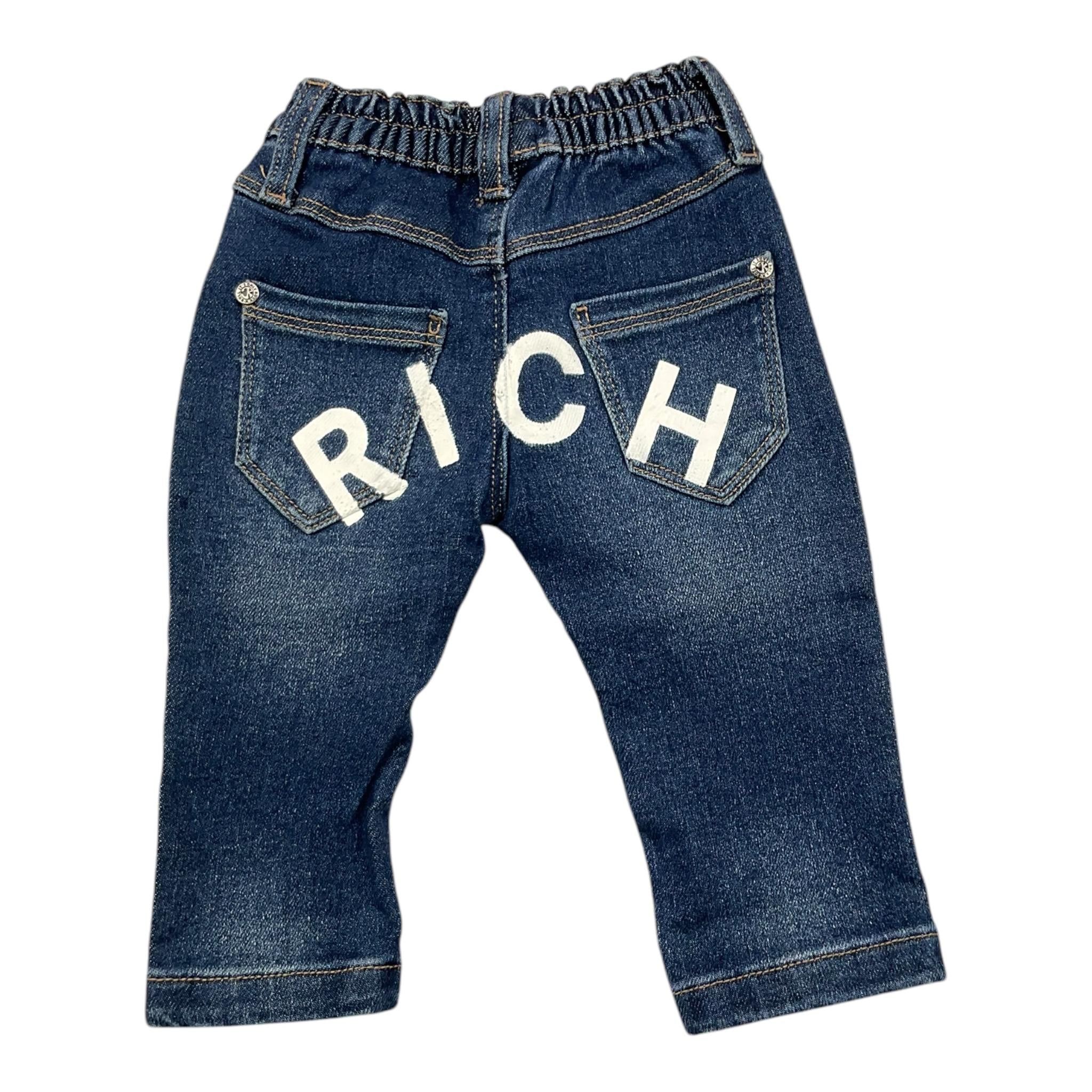 JOHN RICHMOND jeans tinta unita con elastico in vita Blu per Neonato RIA25125JE BLU JOHN RICHMOND 