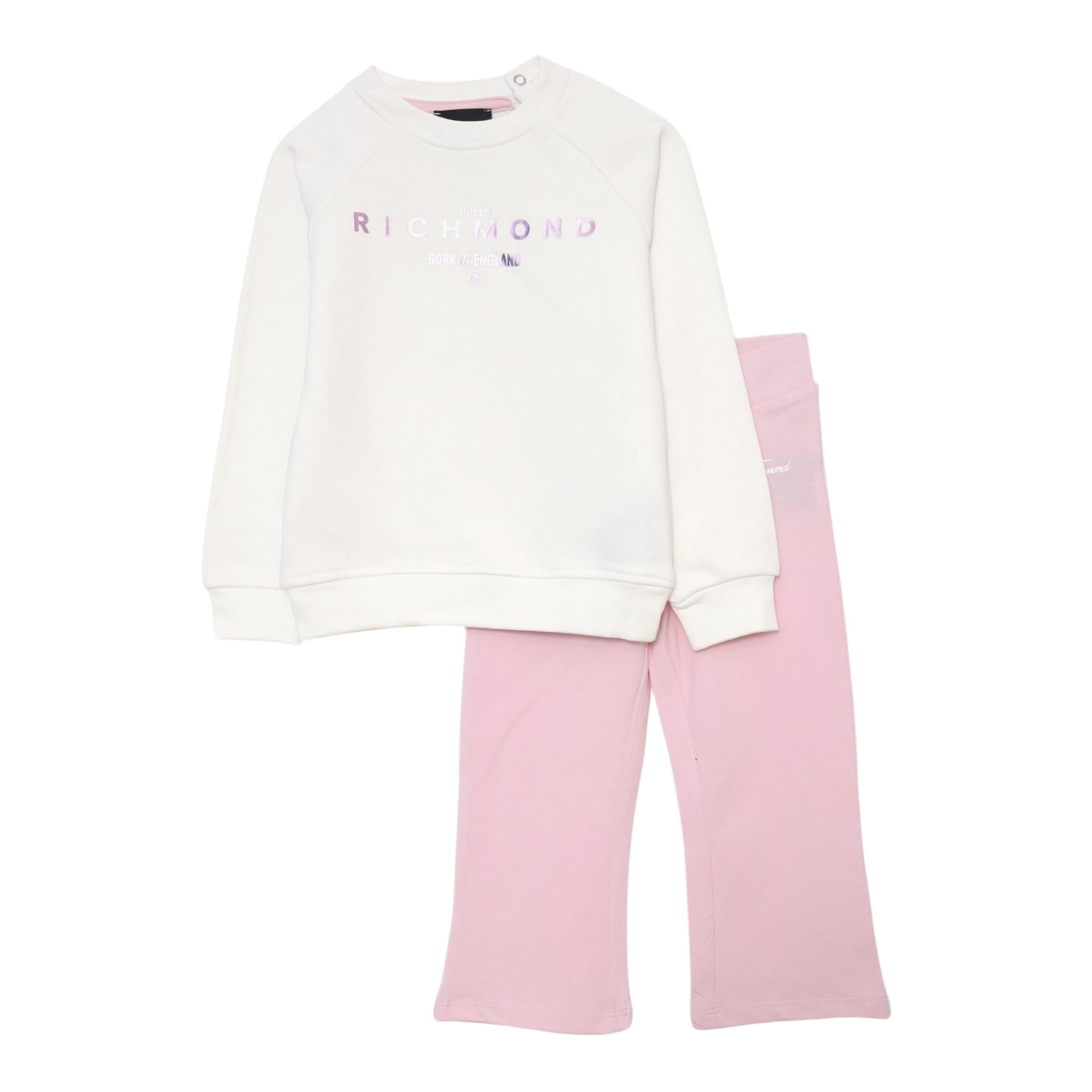 JOHN RICHMOND completo bicolore felpa-leggins Bianco/rosa per Neonata RIA24058CF BIANCO/ROSA JOHN RICHMOND 