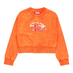 Diesel Felpa Chiusa Girocollo Tinta Unita con Logo per Bambina J02256 ARANCIONE DIESEL 