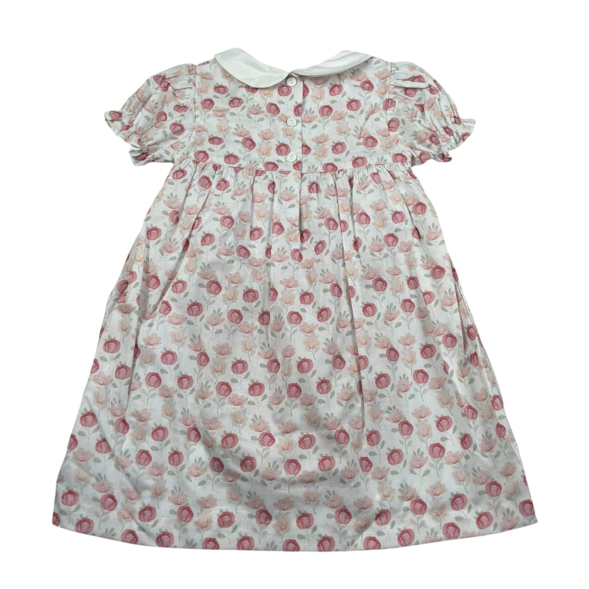 Malvi & Co Abito Mezza Manica Tinta Unita Fantasia Floreale per Neonata S24N135VEPS BIANCO MALVI & CO 