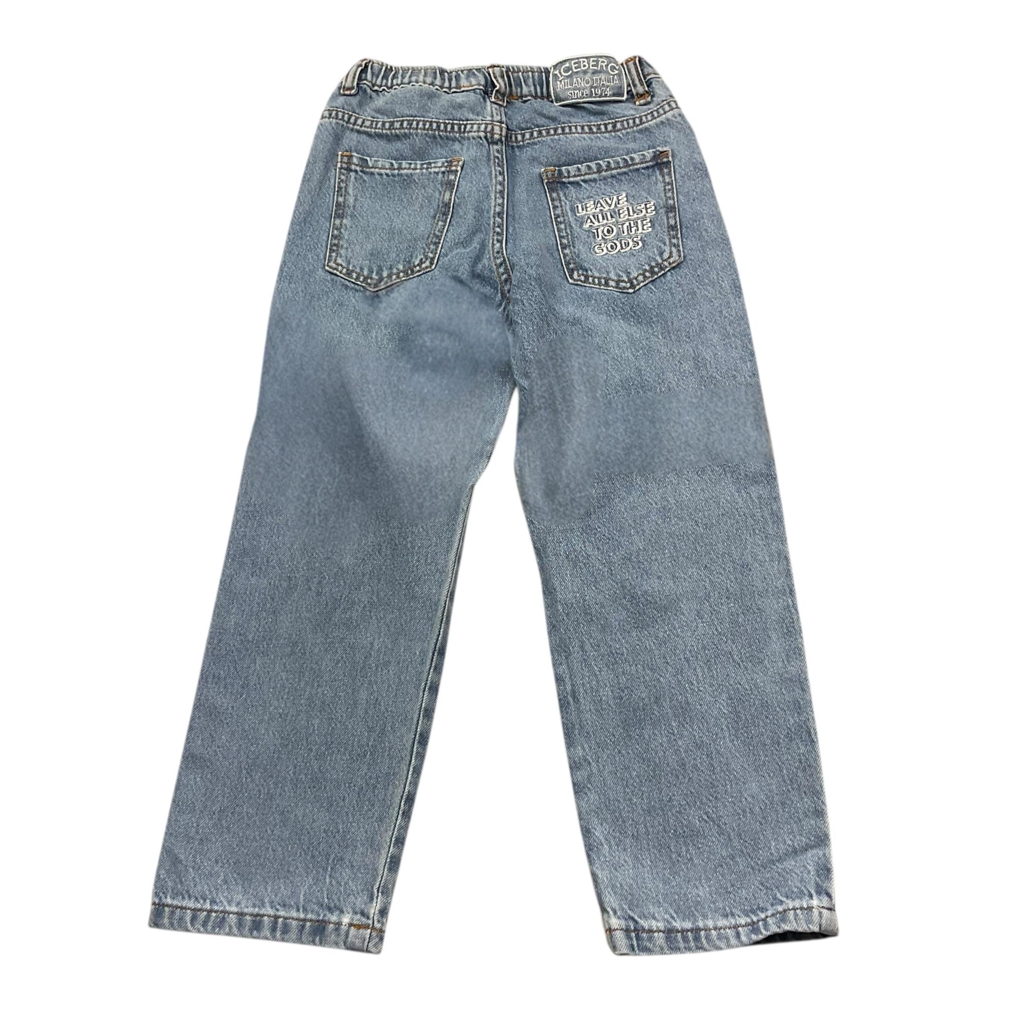 Iceberg Jeans Tinta Unita con Elastico In Vita per Neonato PTICE5157B AZZURRO ICEBERG 