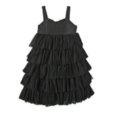 Twinset Abito con Bretelle Tinta Unita E Tulle per Bambina 231GJ2Q90 NERO TWINSET 
