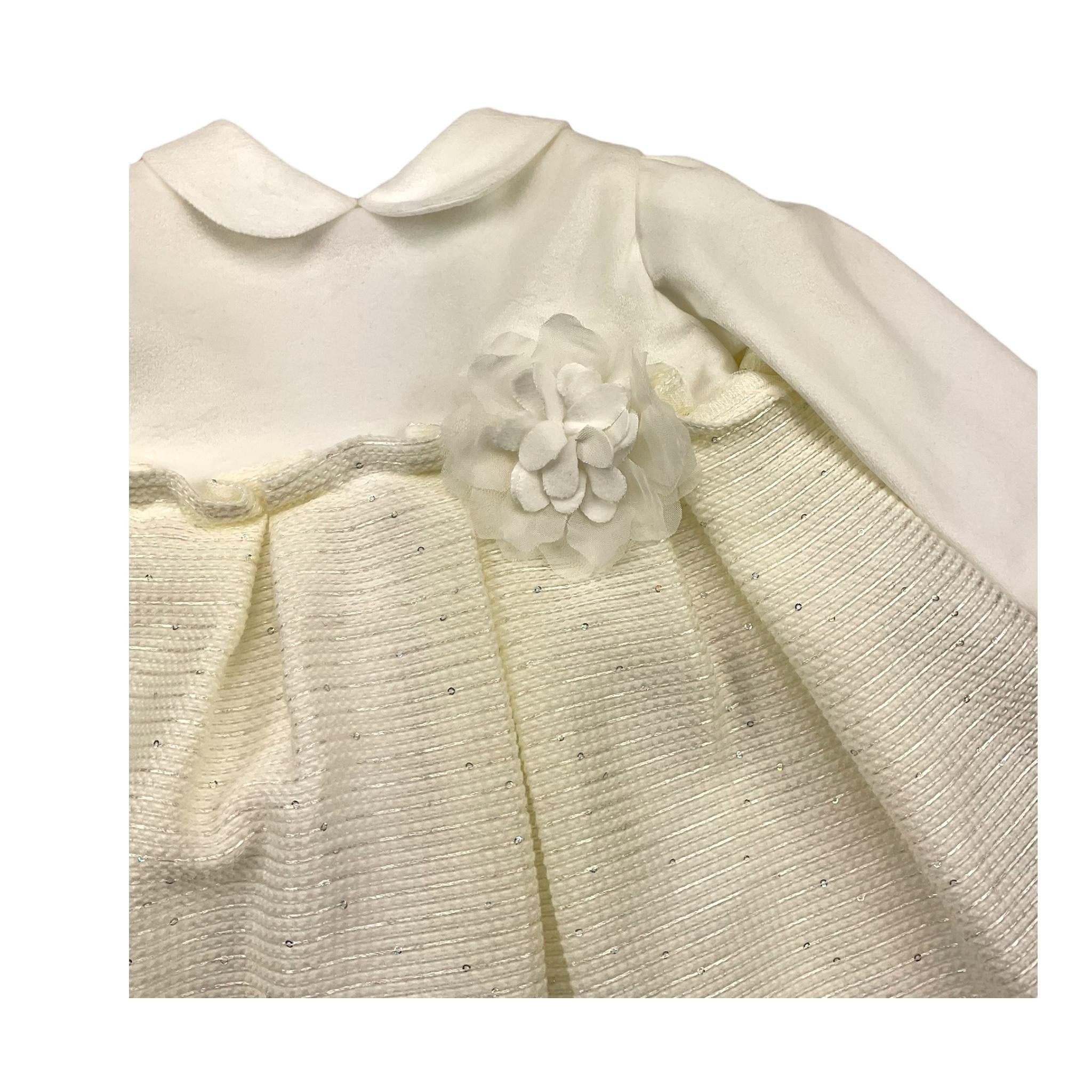 LALALU' abito manica lunga tinta unita con paillettes Panna per Bambina VTL008NJ PANNA LALALU' 