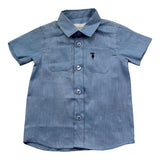 Trussardi Camicia Mezza Manica Tinta Unita con Taschino per Neonato TIP26104CA AZZURRO TRUSSARDI 