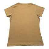 Yes Zee T-Shirt Girocollo Tinta Unita Con Stampa Beige Per Bambina