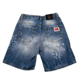 Patriot Bermuda In Denim Tinta Unita con Strappi per Bambino PBC1478 BLU PATRIOT 