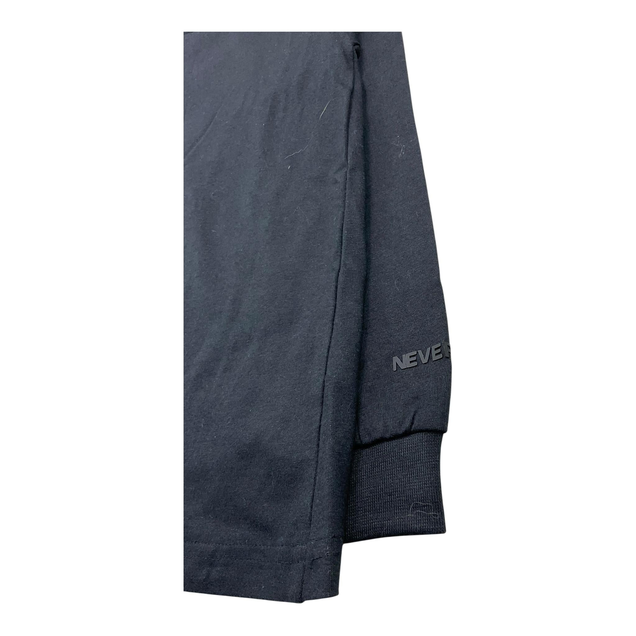 NEVER TOO shirt girocollo tinta unita con logo Nero per Bambino NT2115B NERO NEVER TOO 