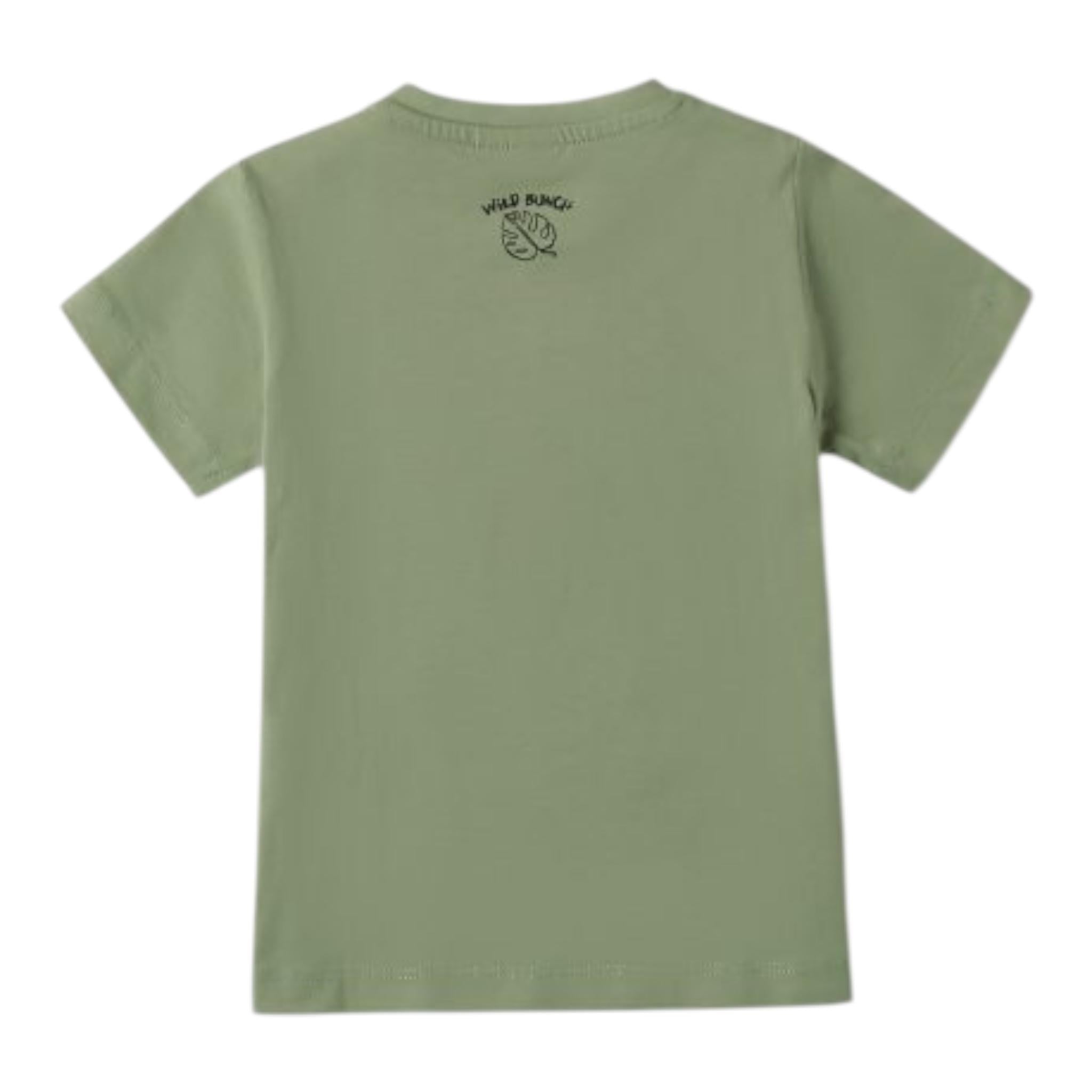 I Do T-Shirt Girocollo Tinta Unita con Stampa per Bambino 4B459 VERDE I DO 