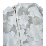 Please Felpa Tinta Unita con Zip E Ricami per Bambina JB37384G73 BIANCO PLEASE 