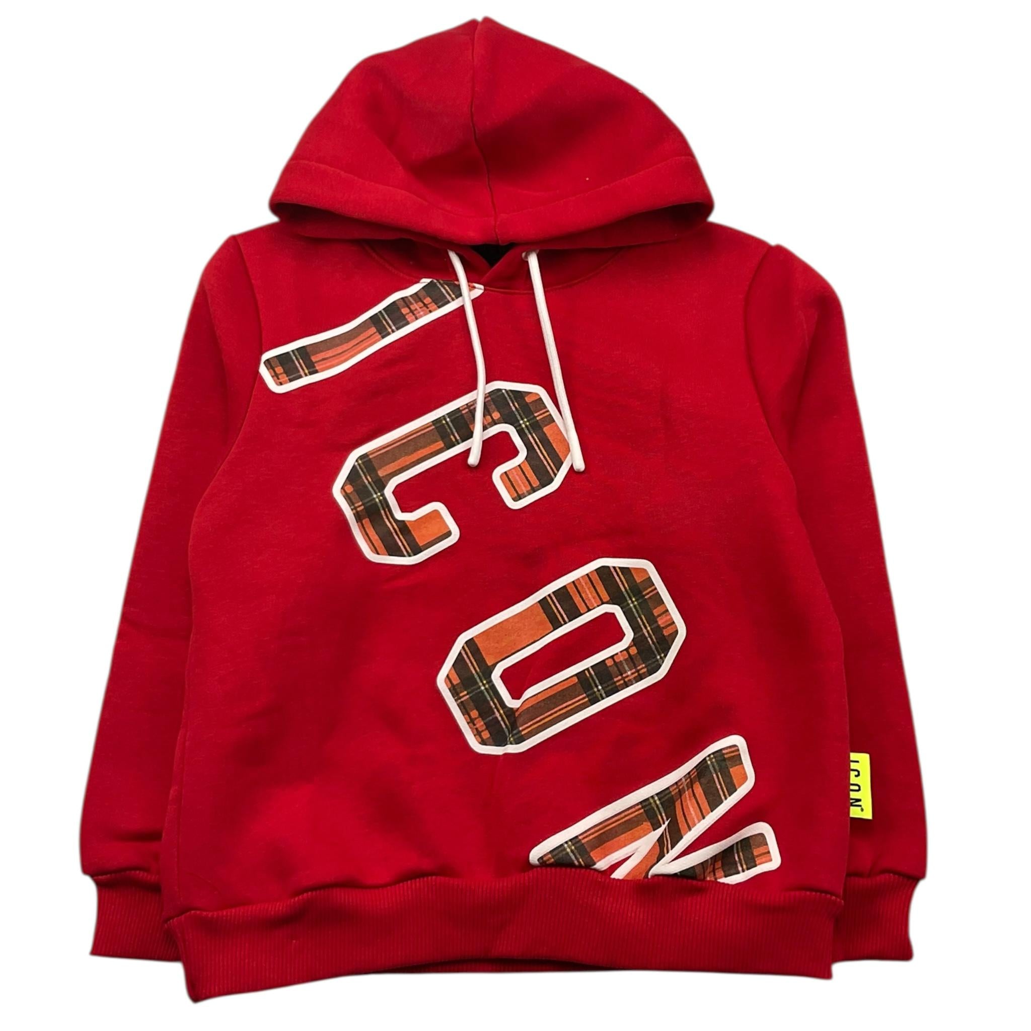 ICON felpa chiusa con cappuccio tinta unita con logo Rosso per Bambino IBSW00848 ROSSO ICON 