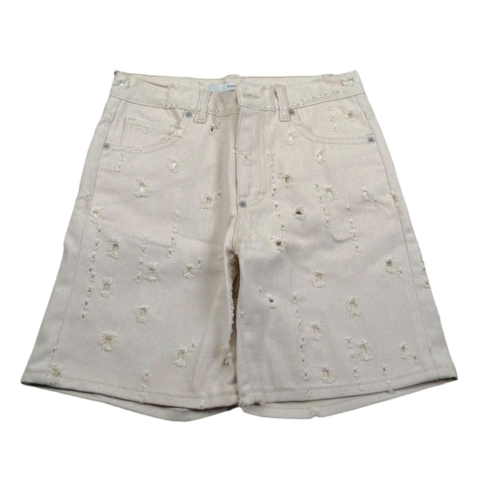 I'M Brian Bermuda Tinta Unita con Strappi per Bambino KEVINJ4 BEIGE I'M BRIAN 