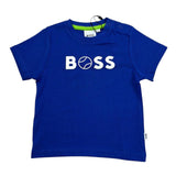 Boss T-Shirt Girocollo Tinta Unita con Stampa per Neonato J05101 BLU BOSS 