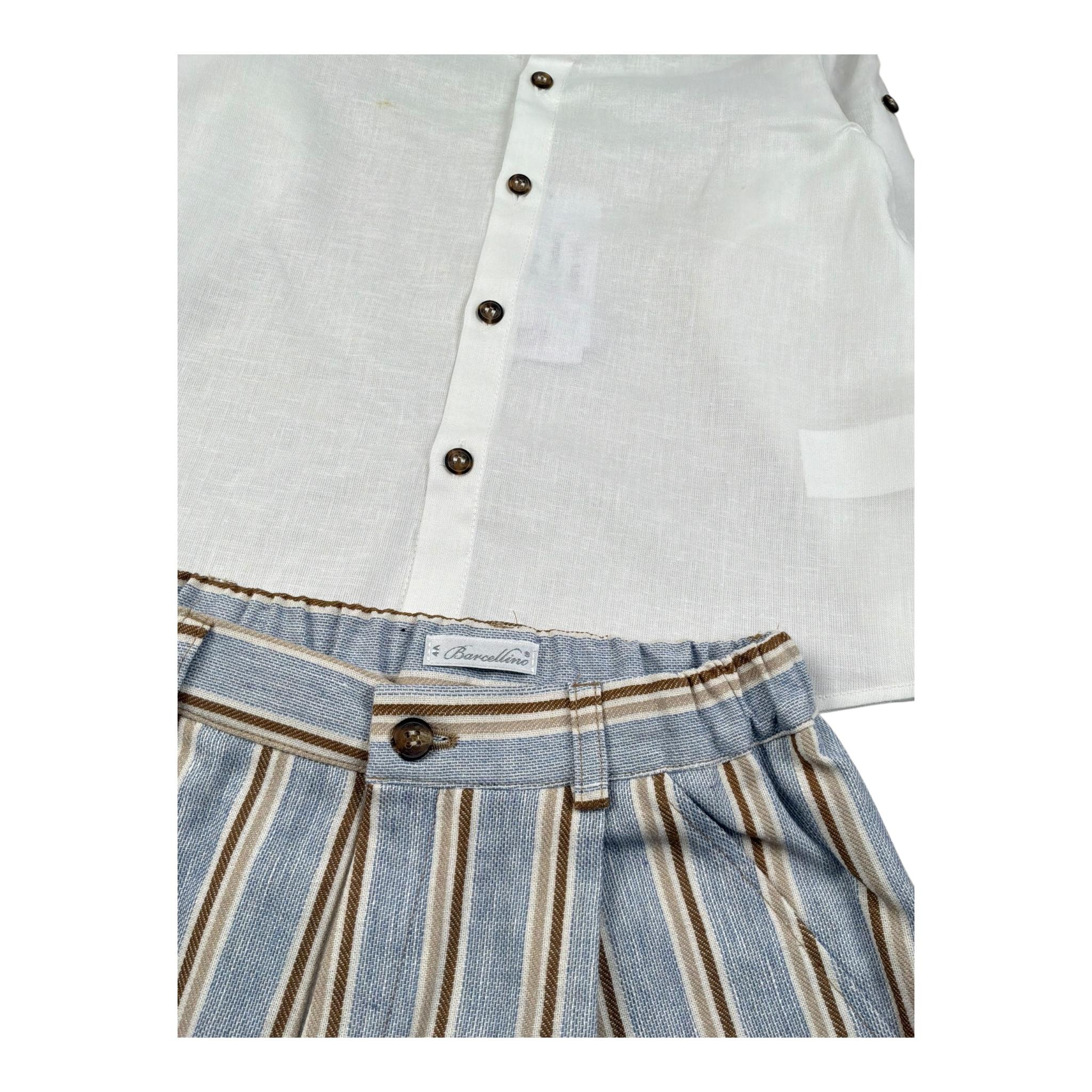 Barcellino Completo 2 Pezzi Camicia-Bermuda per Neonato 120110N BIANCO BARCELLINO 