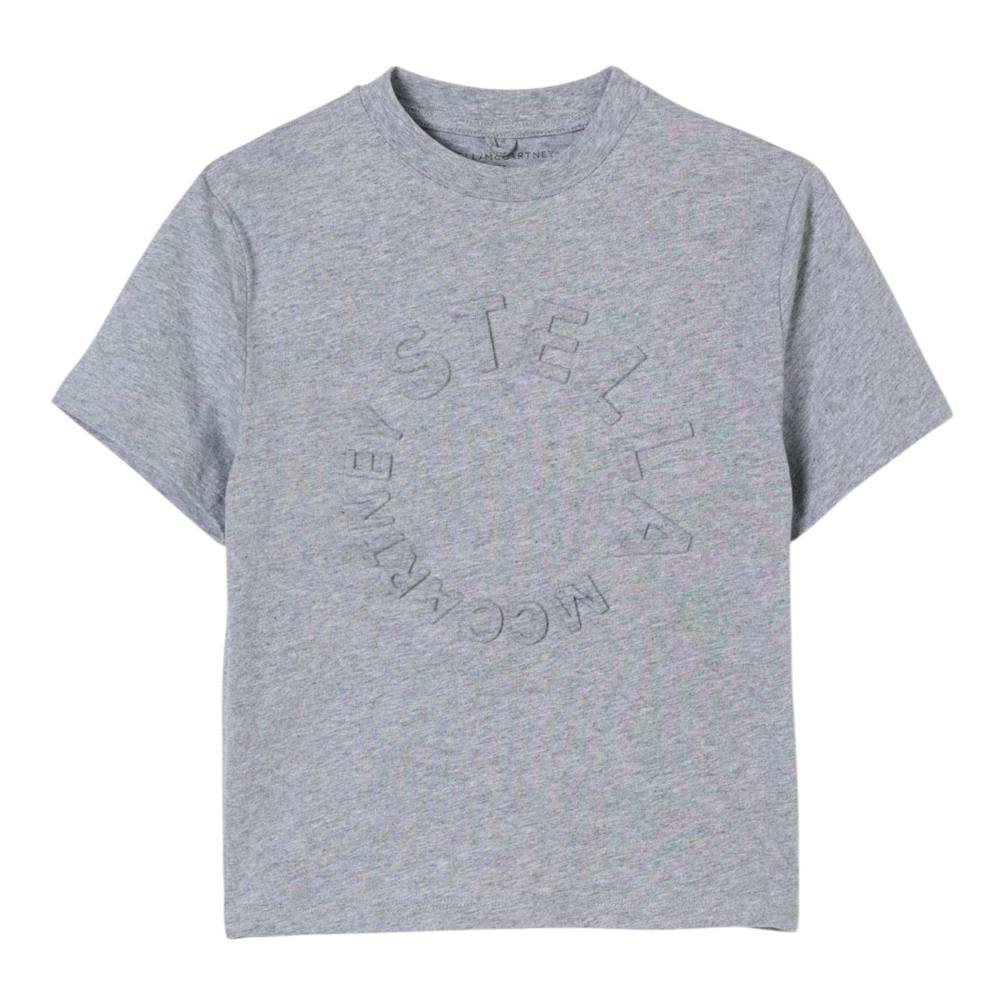 Stella Mccartney T-Shirt Girocollo Tinta Unita con Stampa per Bambino TV8P41 GRIGIO STELLA McCARTNEY 