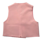 Vicolo Gilet Tinta Unita con Bottoni per Bambina 3146B00090 ROSA VICOLO 