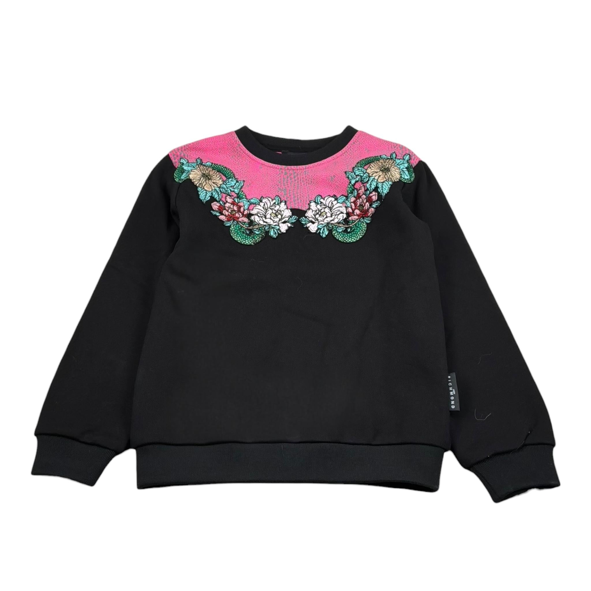 John Richmond Felpa Tinta Unita con Stampa per Bambino RGP26118FE NERO JOHN RICHMOND 