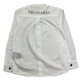 Trussardi Camicia Manica Lung Tinta Unita Con Stampa Logo Bianco Per Neonato