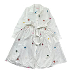 Saint Barth Abito Manica Lunga Tinta Unita con Ricami per Bambina PHILPA BIANCO SAINT BARTH 