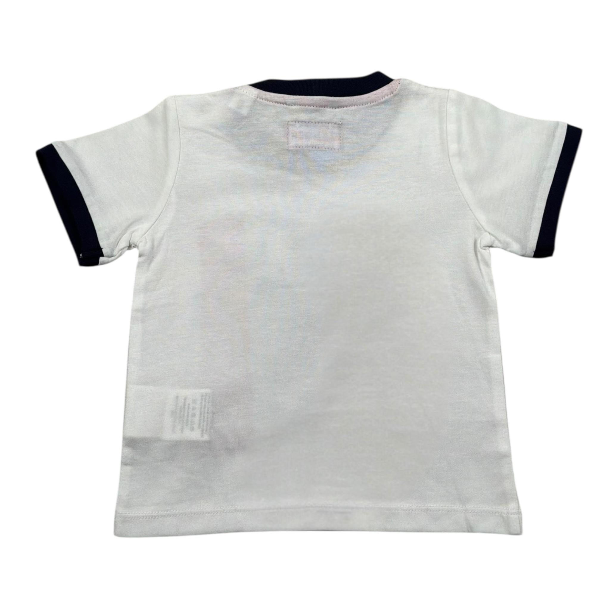 Sarabanda T-Shirt Girocollo Tinta Unita con Stampe per Neonato DJ826 BIANCO SARABANDA 