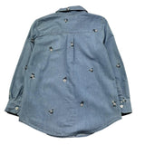 Saint Barth Camicia Manica Lunga Tinta Unita con Ricami per Bambina BRIG AZZURRO SAINT BARTH 