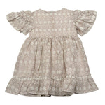 Lalalu' Abito Tinta Unita con Fantasia A Righe per Bambina VTL70PB BIANCO LALALU' 