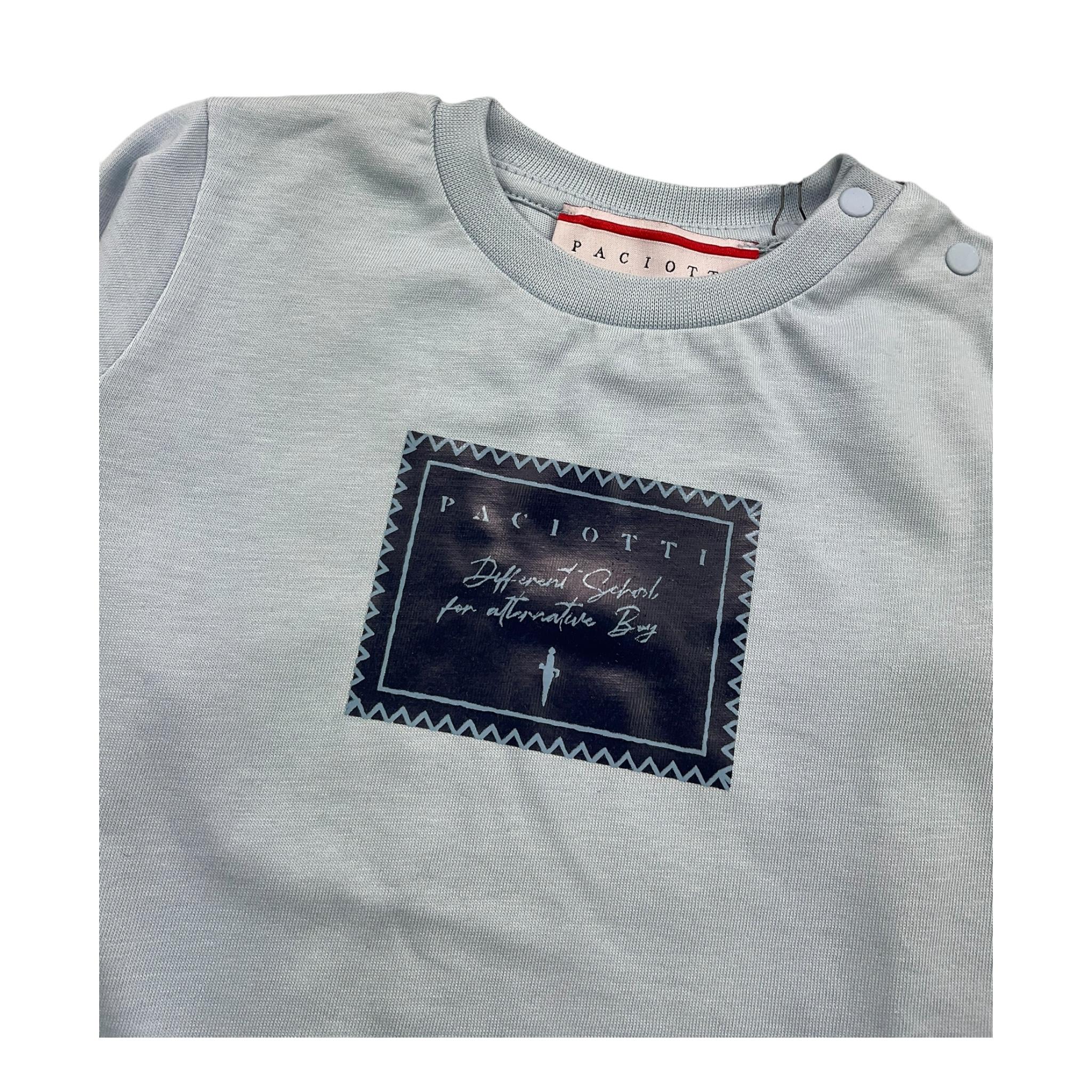 CESARE PACIOTTI shirt girocollo tinta unita con stampa Azzurro per Neonato TSP5371BX AZZURRO CESARE PACIOTTI 
