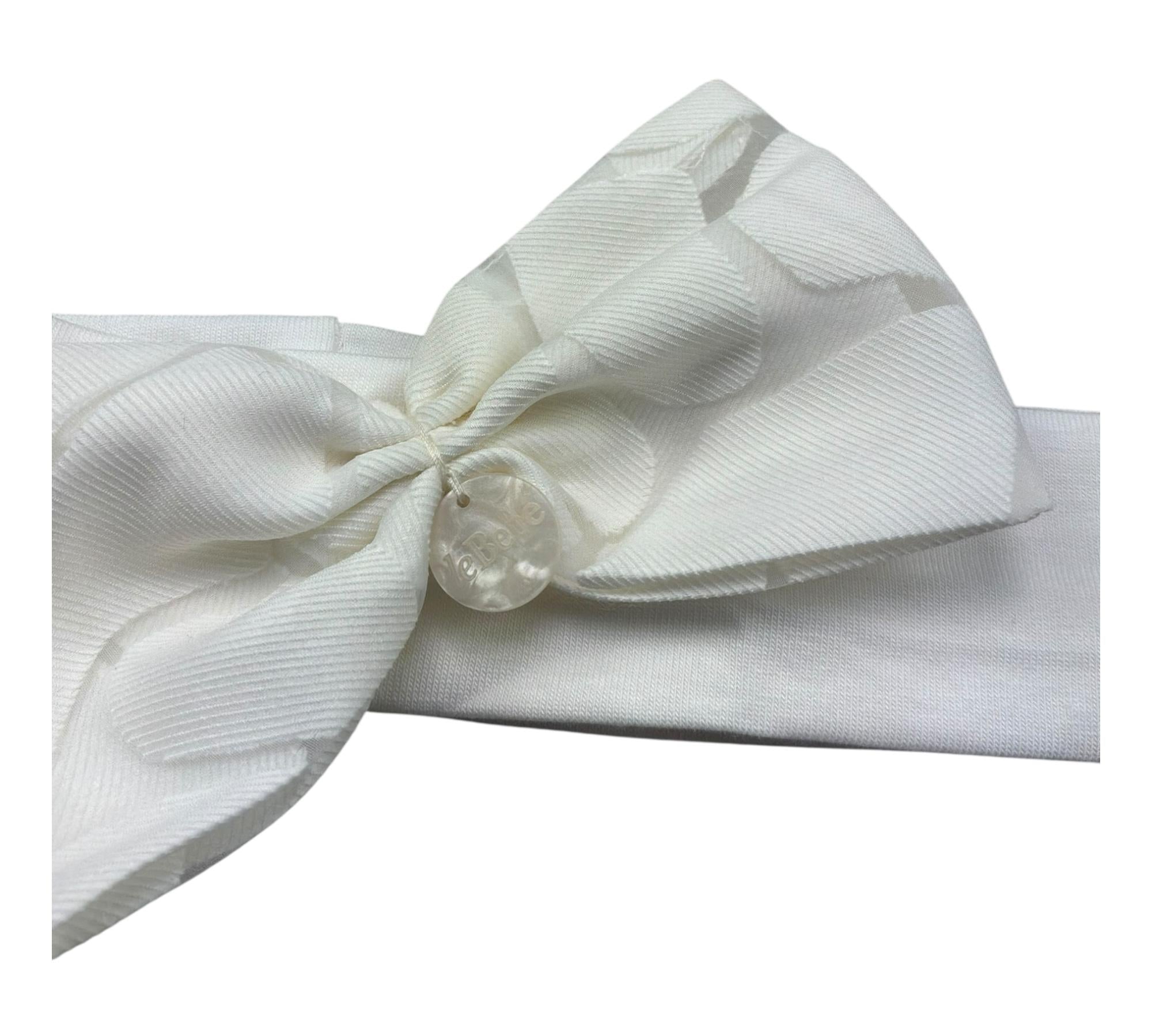 Le Bebe Fascia Capelli Tinta Unita per Neonata LBG6410 BIANCO LE BEBE 