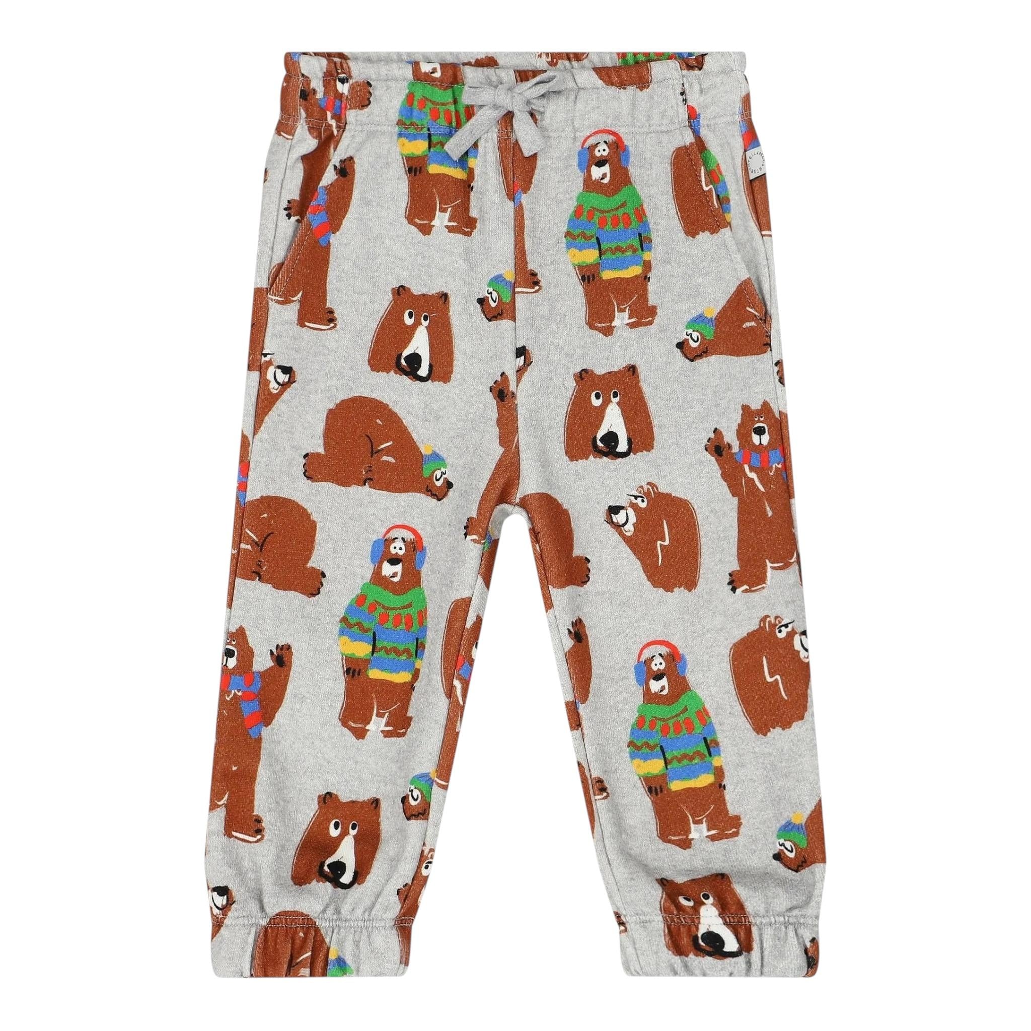 STELLA McCARTNEY pantalone tuta tinta unita con stampe orsi Grigio per Neonato TT6500 GRIGIO STELLA McCARTNEY 