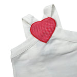 Piccola Ludo Top Tinta Unita con Applicazione per Neonata BS10WB001N BIANCO PICCOLA LUDO 