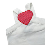 Piccola Ludo Top Tinta Unita con Applicazione per Neonata BS10WB001N BIANCO PICCOLA LUDO 