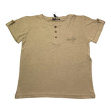 Never Too T-Shirt Girocollo Tinta Unita con Bottoni per Bambino NT1573R BEIGE NEVER TOO 