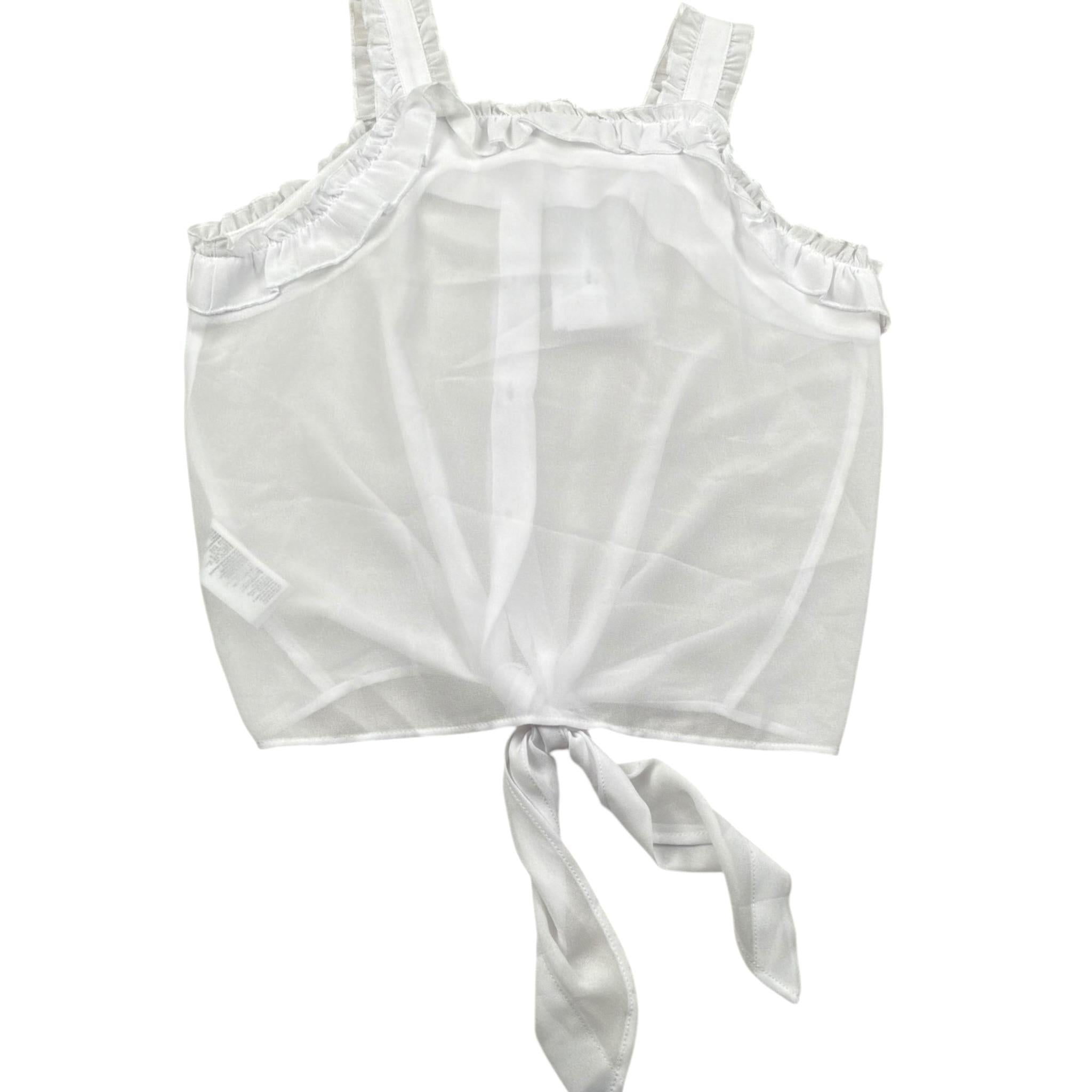 Y-Clu Camicia Tinta Unita con Rouches per Bambina 17140 BIANCO Y-CLU 