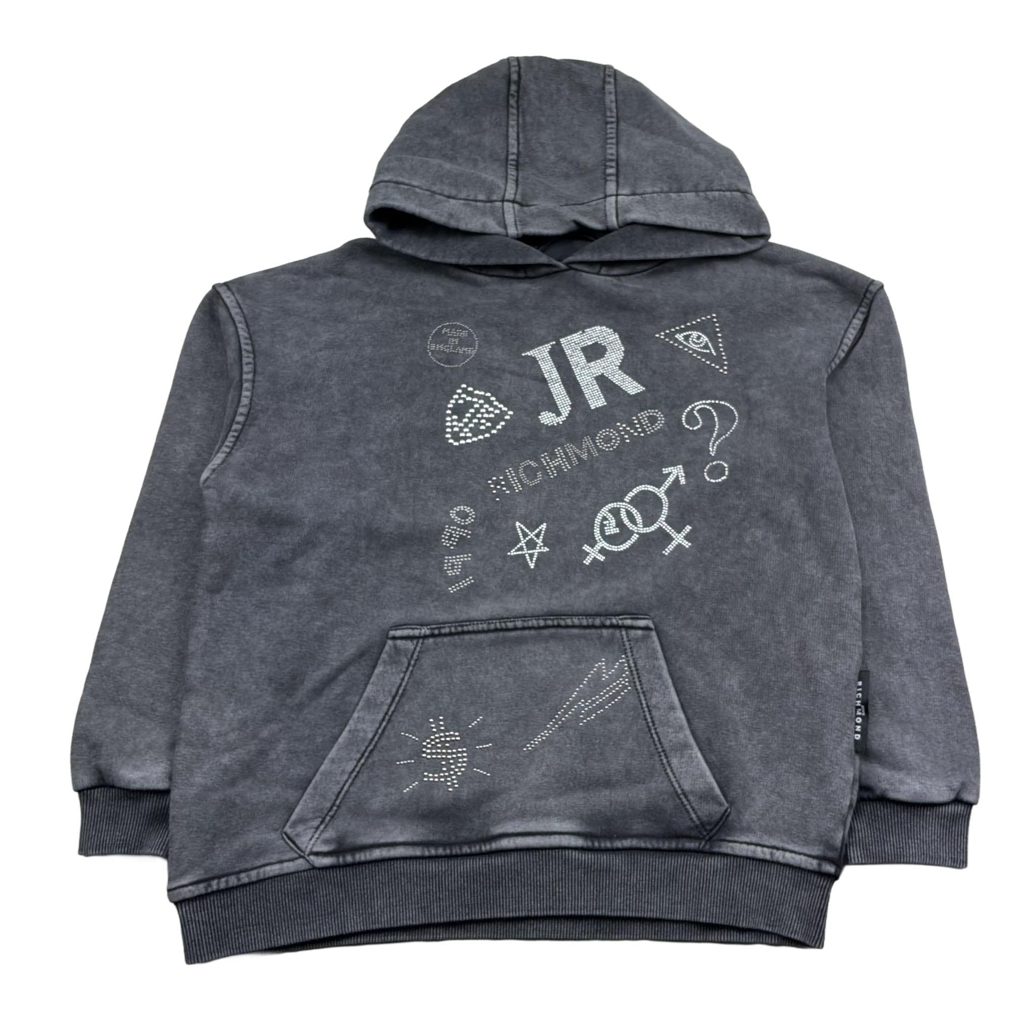 John Richmond Felpa Chiusa con Cappuccio Tinta Unita per Bambino RBP26177FE GRIGIO JOHN RICHMOND 