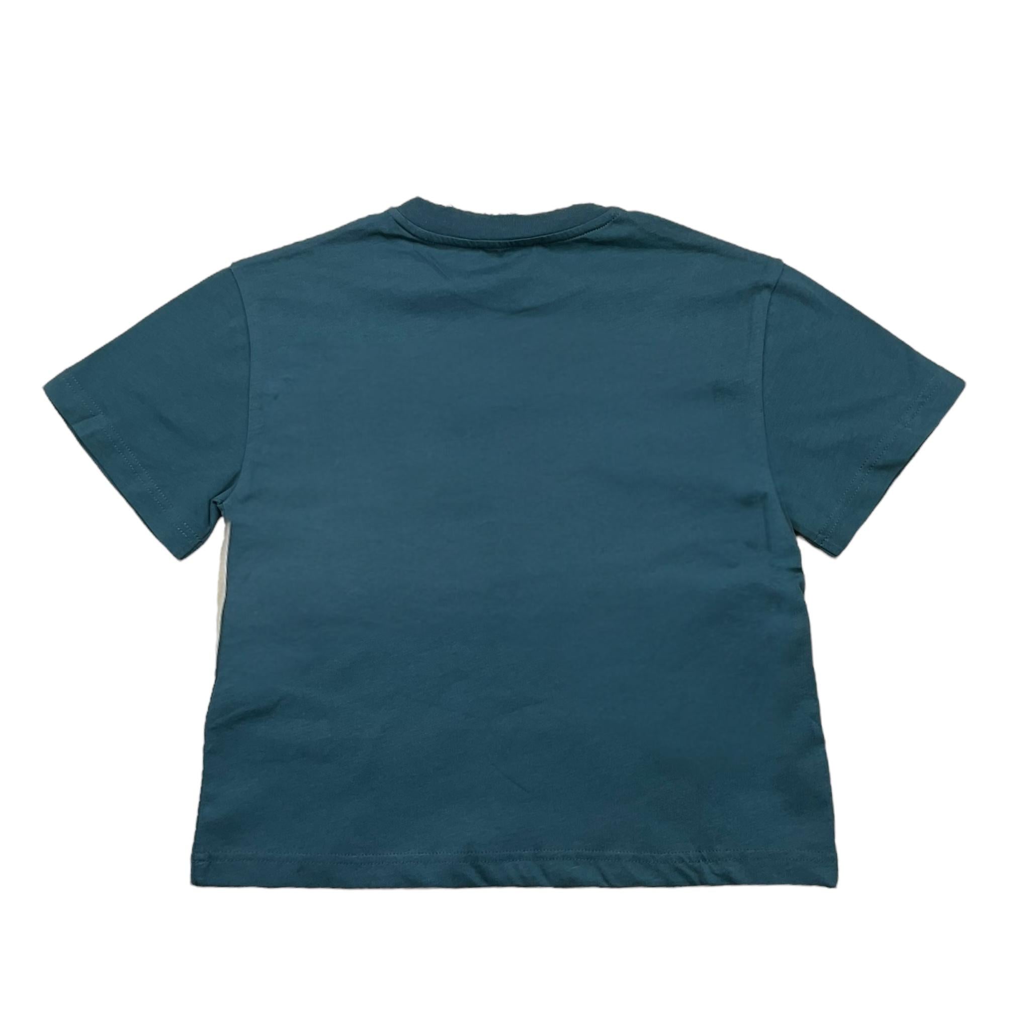 Lanvin T-Shirt Girocollo Tinta Unita con Logo per Bambino N30146 VERDE LANVIN 