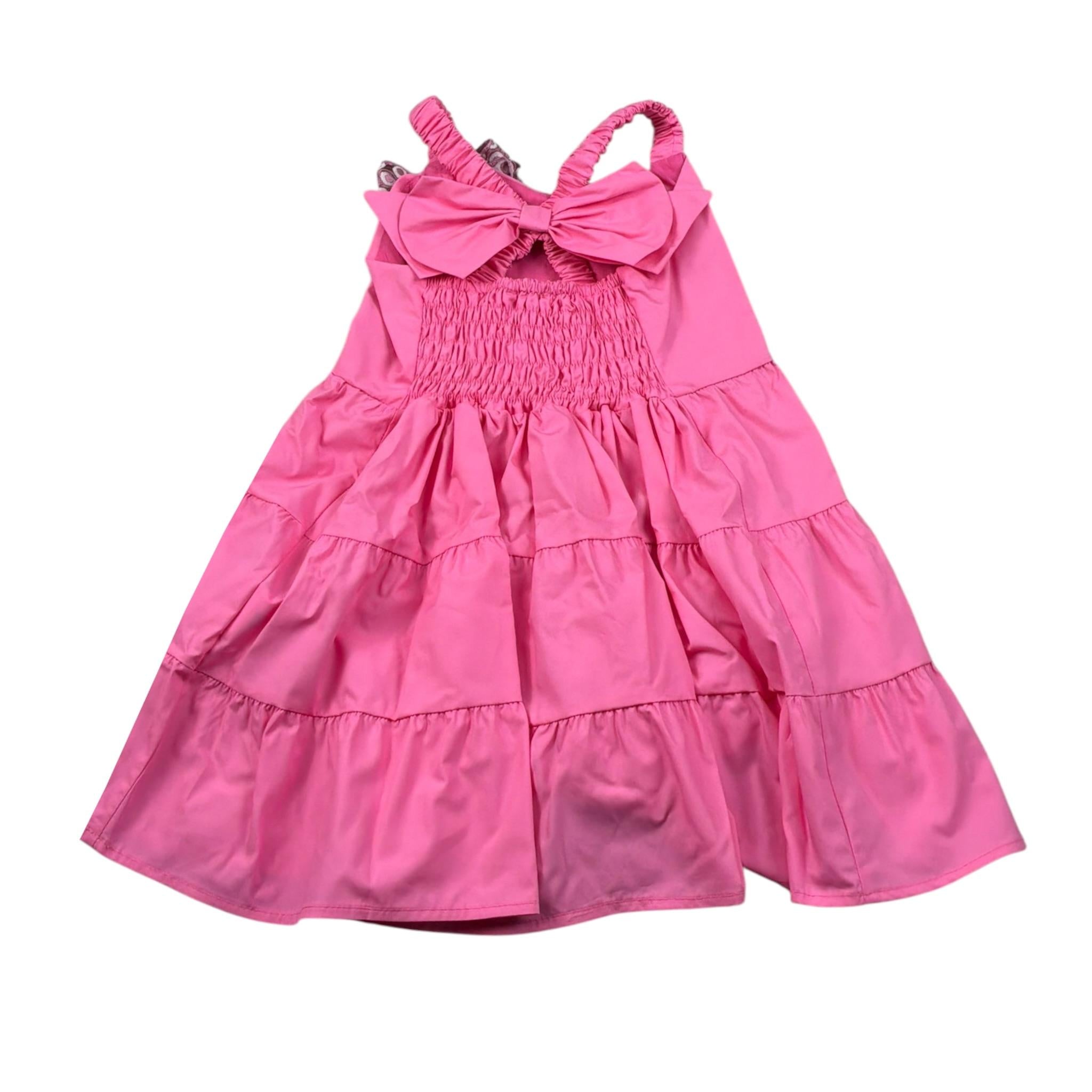 M+E' Abito tinta unita con Applicazione Fiocco Rosa per Bambina UE1709XX ROSA M+E' 