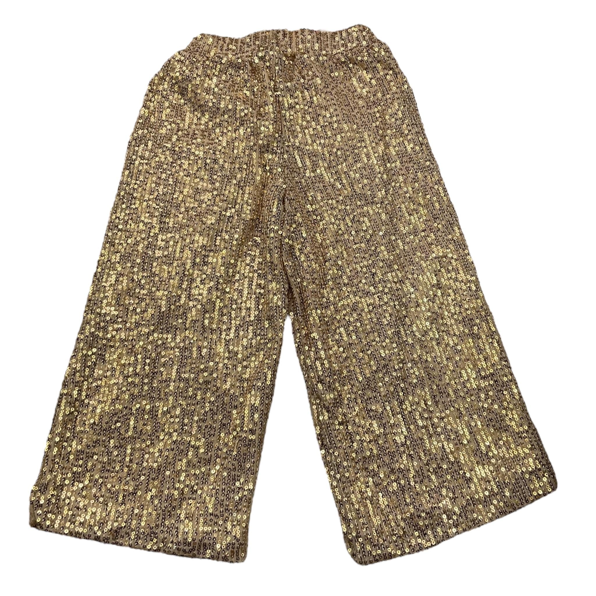 VICOLO pantalone tinta unita modello palazzo con paillettes Oro per Bambina 3141P000173 ORO VICOLO 