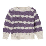 NAME IT maglia bicolore con fantasia a righe Panna/viola per Bambina 13233150 PANNA/VIOLA NAME IT 