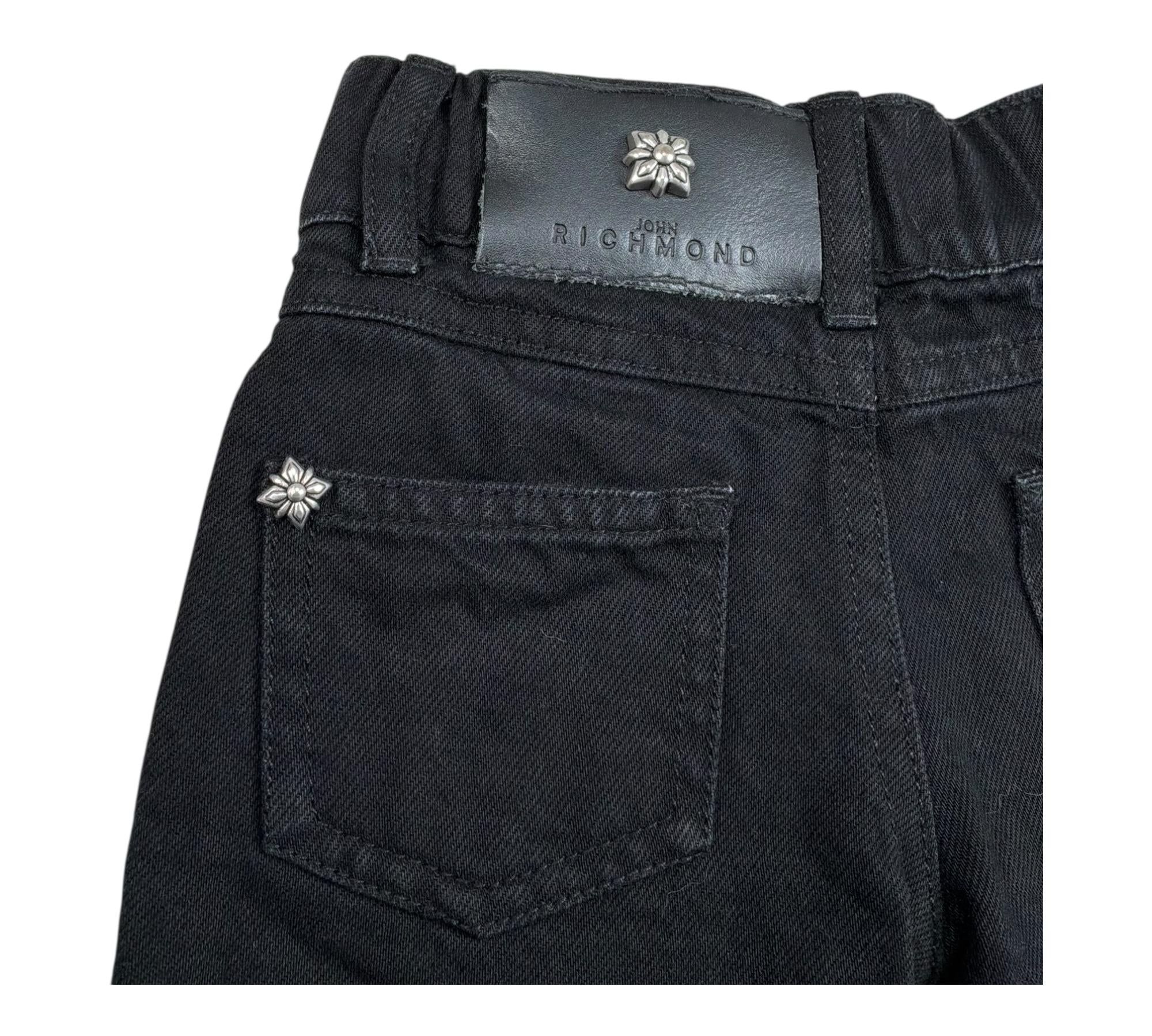 John Richmond Jeans Tinta Unita con Elastico In Vita per Neonato RIP26074JE NERO JOHN RICHMOND 