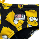 Saint Barth Costume Modello Slip Tinta Unita con Fantasia Bart per Neonato BARTFACES NERO SAINT BARTH 
