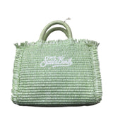 Saint Barth Borsa Tinta Unita con Stampa In Paglia per Bambina VAMI009 VERDE SAINT BARTH 