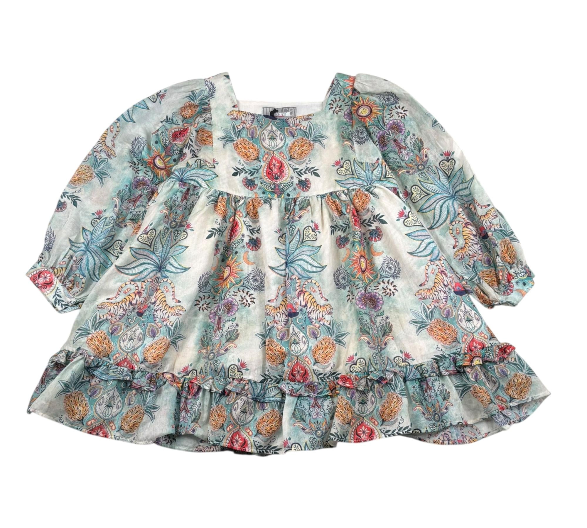 Just Cavalli Abito Manica Lunga Stampa Fantasia per Bambina JGP26130VE VERDE JUST CAVALLI 