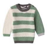 MINI BANDA maglia bicolore con fantasia a righe Bianco/verde per Neonato 37649 BIANCO/VERDE MINI BANDA 