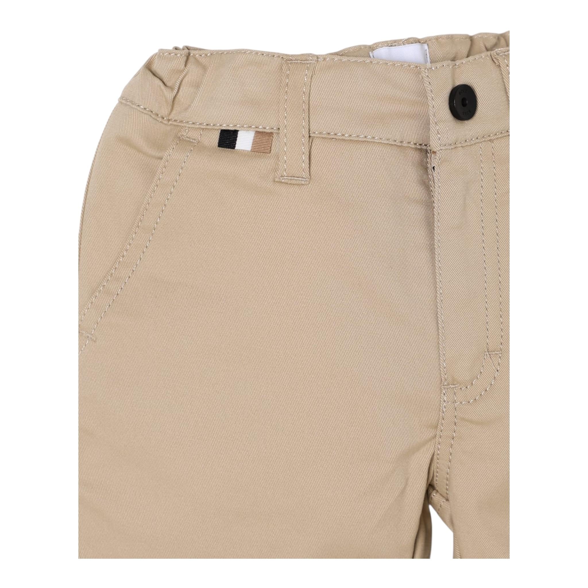 Boss Bermuda Tinta Unita con Elastico In Vita per Neonato J52080 BEIGE BOSS 