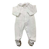 LE BEBE' tutina tinta unita con fantasia maculata Bianco per Neonata LBG6030 BIANCO LE BEBE' 