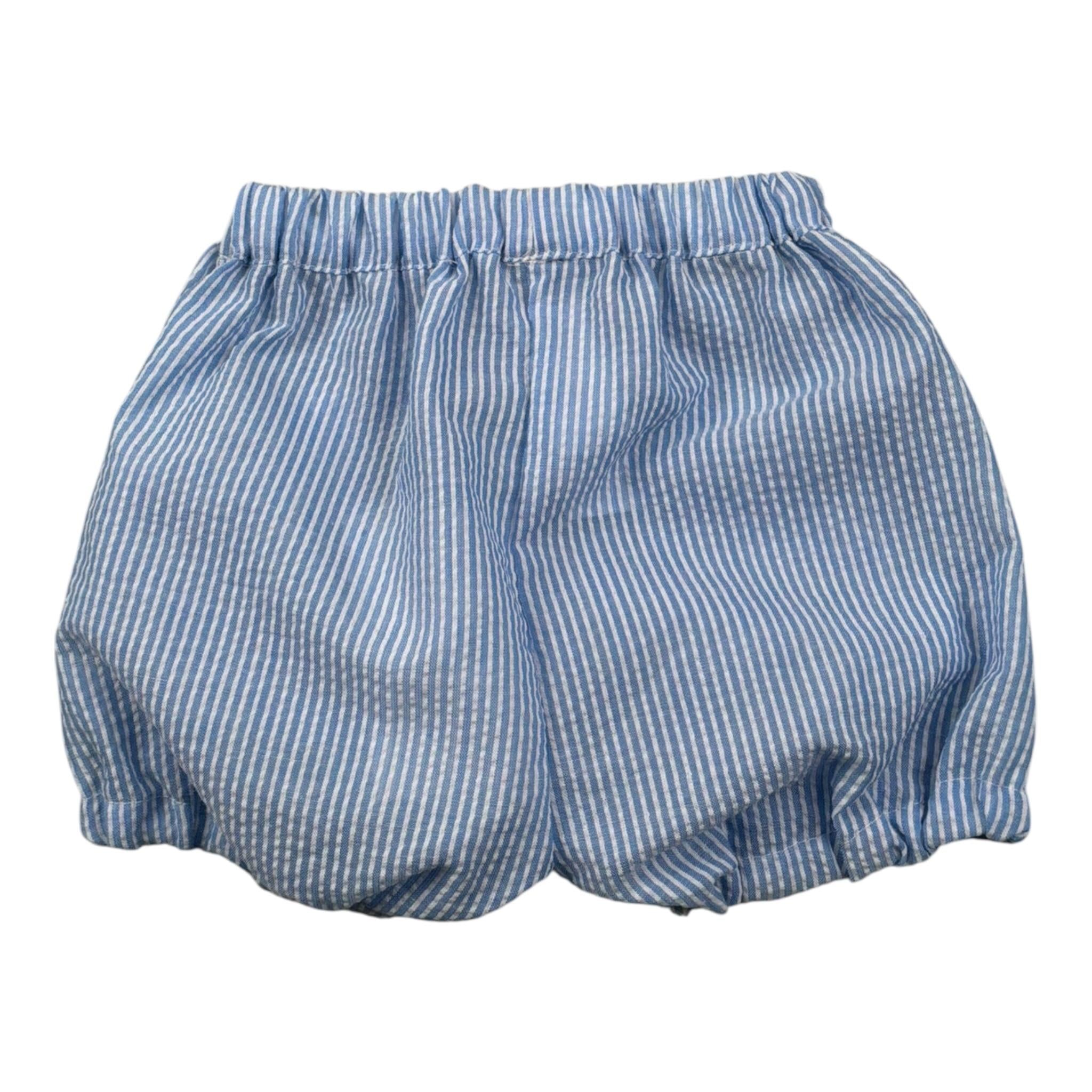 Malvi & Co Culotte Tinta Unita con Fantasia A Righe per Neonato S25N155CUEG AZZURRO MALVI & CO 