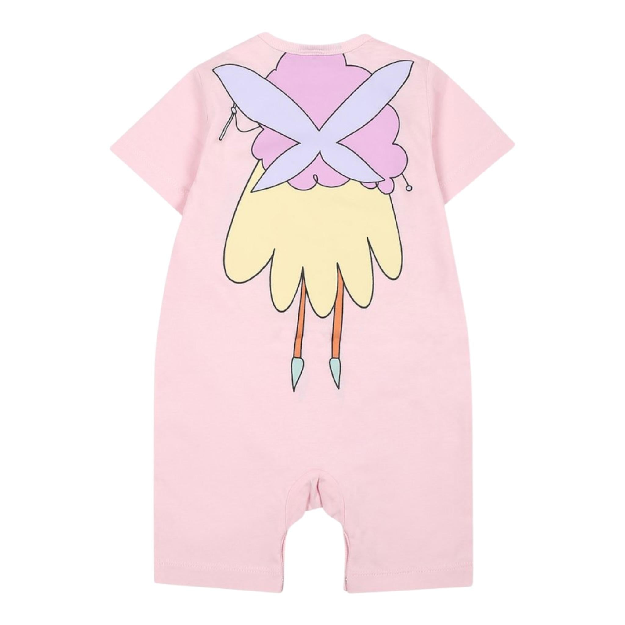 Stella Mccartney Pagliaccetto Mezza Manica Tinta Unita con Stampa per Neonata TWA021 ROSA STELLA McCARTNEY 