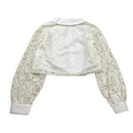 Janice Camicia Tinta Unita Traforata per Bambina JN707R BIANCO JANICE 