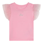 Guess T-Shirt Girocollo Tinta Unita con Logo per Neonata K5GI18K6YW4X ROSA GUESS 