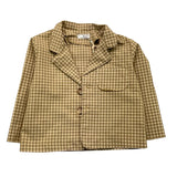 Zero Ampere Camicia Manica Lung Fantasia Quadretti Beige Per Neonato