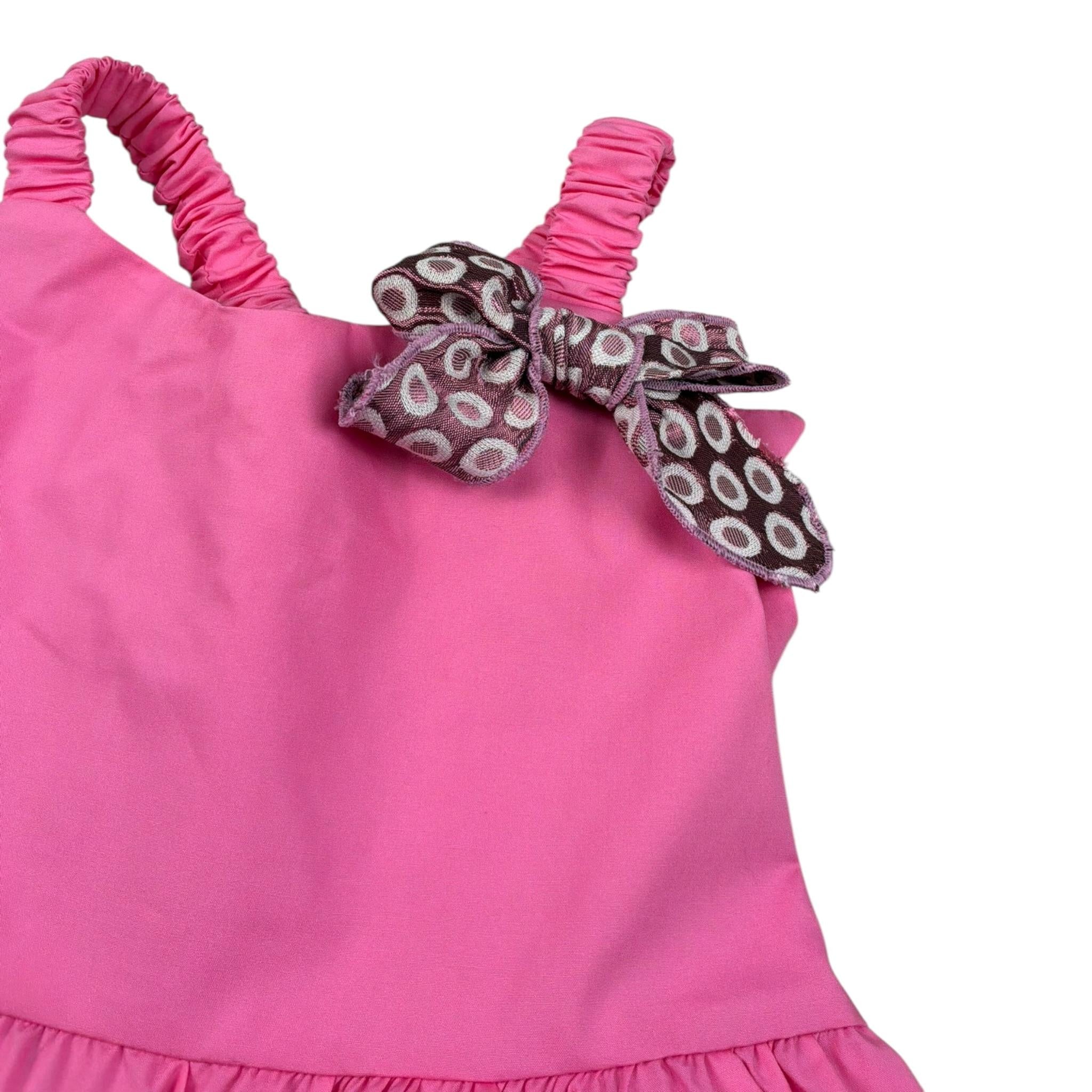 M+E' Abito tinta unita con Applicazione Fiocco Rosa per Bambina UE1709XX ROSA M+E' 
